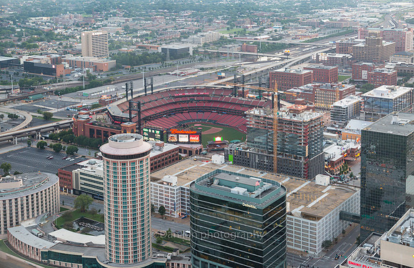 Gateway Arch. Good view of Bush Stadium