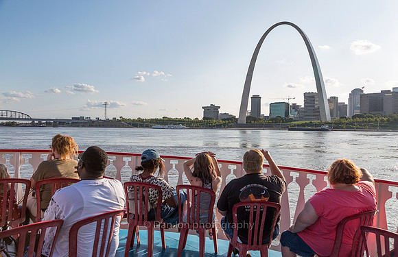 Gateway Arch and St. Louis from the Mississippi River cruise