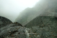 Treacherous mountain roads over the Andes. About 13,600 feet high here.