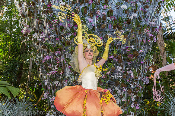 Orchid Dancers in front of the Daniel Ost orchid installation, Orchid Show, New York Botanical Garden, April 2018