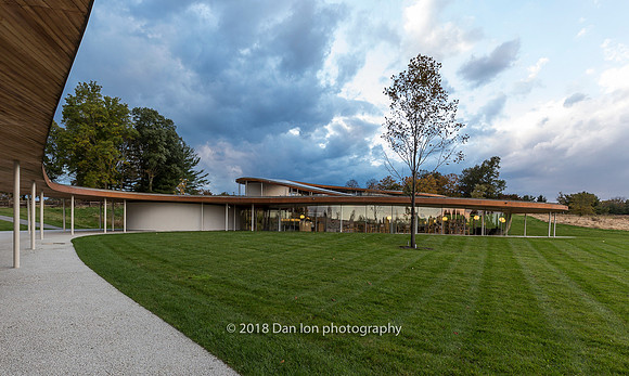 Grace Farms, the River, looking at the Library