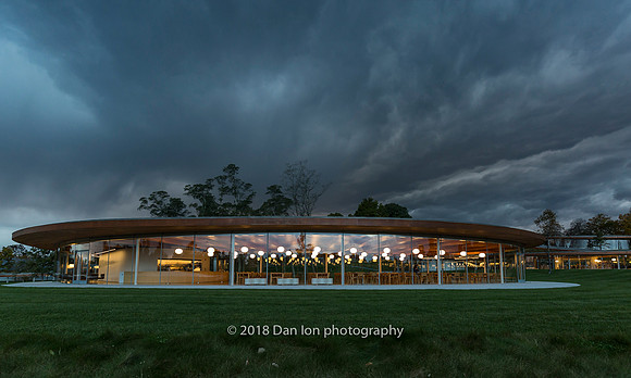 Grace Farms, the River, the Commons as storm approaches