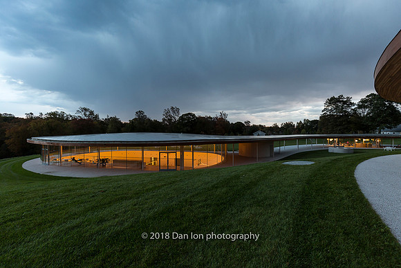 Grace Farms, the River, the Court as storm approaches