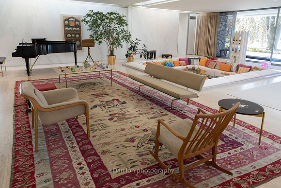 Miller House, architect Eero Saarinen, designer Alexander Girard, and landscape architect Dan Kiley