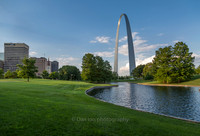 Gateway Arch. View from the South pond