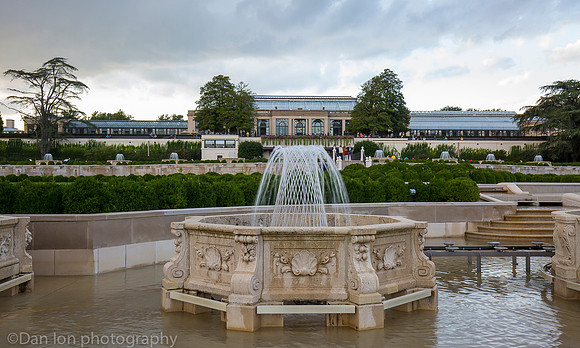 Longwood Gardens, canal fountains with basket weave water flow