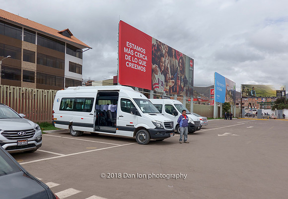 Cuzco airport, our van