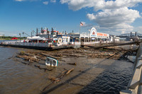The power of the Mississippi. Debris from recent floods