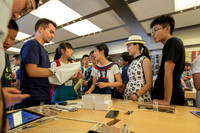 Apple flagship store, 5th Ave.  NYC. Making sales.
