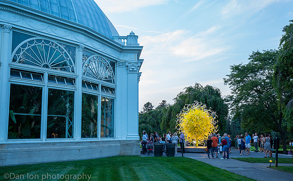 NYBG 'Dale Chihuly nights', Sol del Citron, Haupt Conservatory