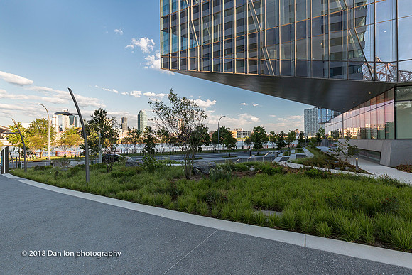 Cornell Tech campus on Roosevelt Island, NYC, Tata Innovation Center, overlooking Queens