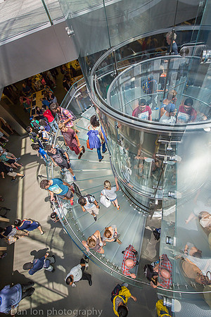Apple flagship store, 5th Ave.  NYC. All glass entrance and elevator.