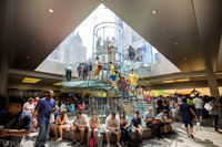 Apple flagship store, 5th Ave.  NYC. Hard to find a place to rest.