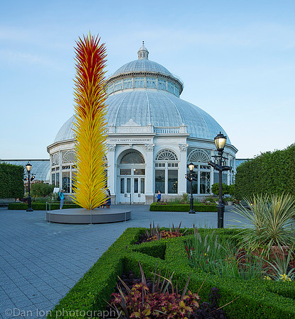 NYBG 'Dale Chihuly', Scarlet and Yellow Icicle Tower, Haupt Conservatory